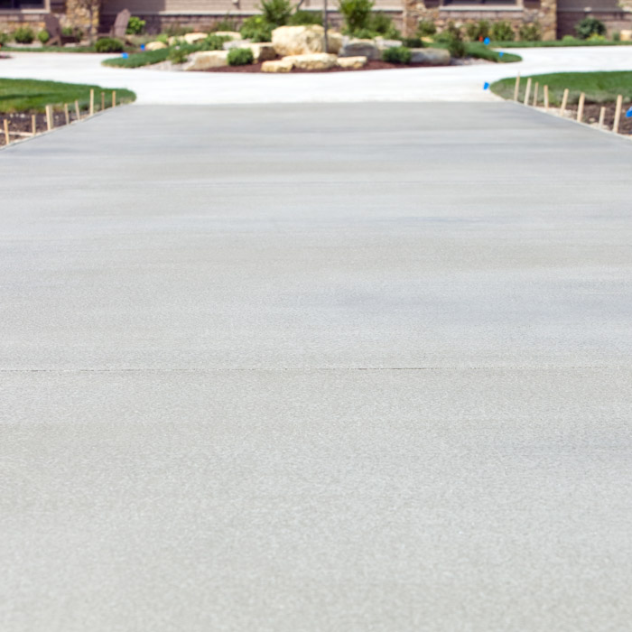 New cement on driveway